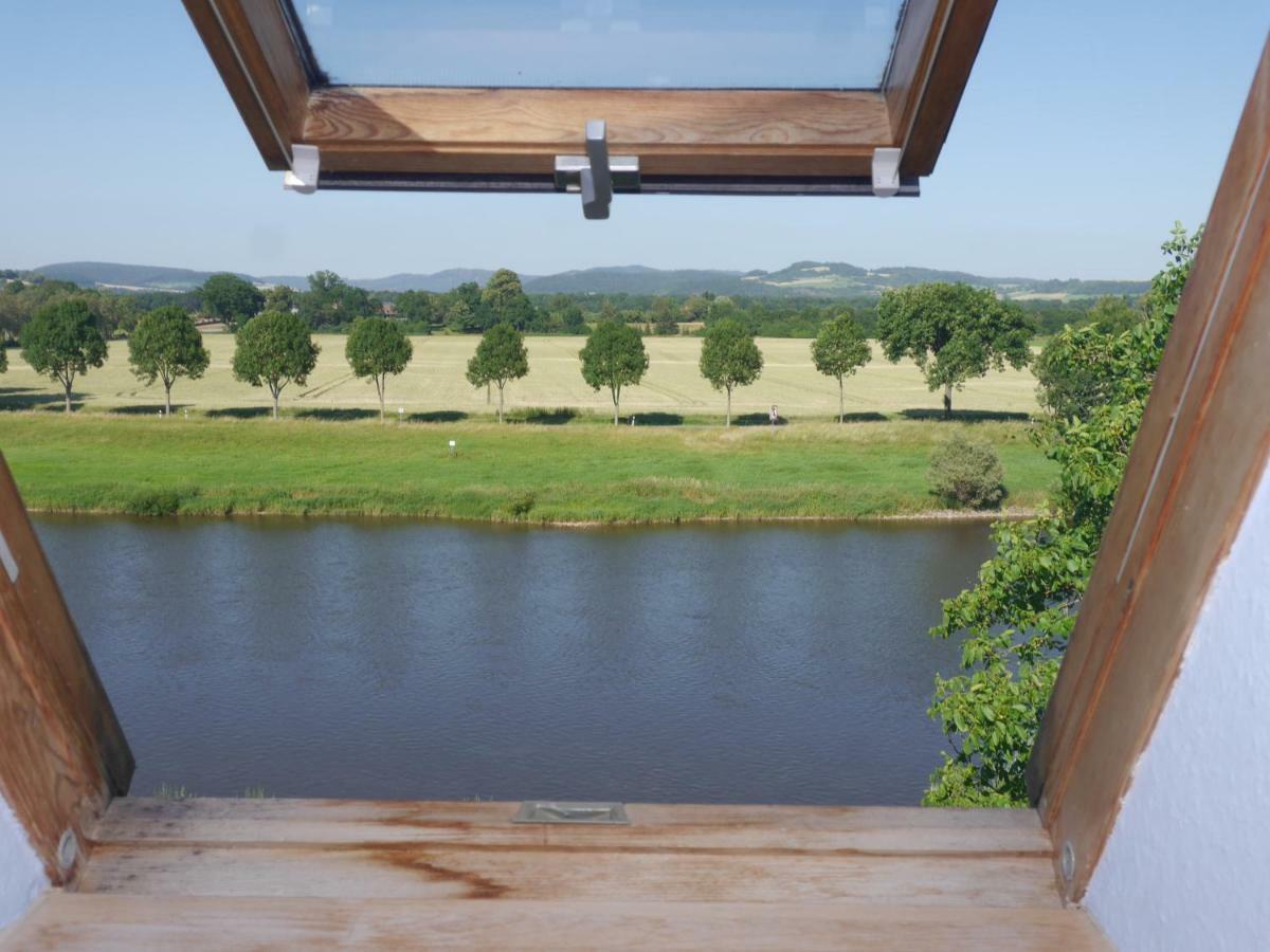 Ferienwohnung Weserblick Polle Exterior foto